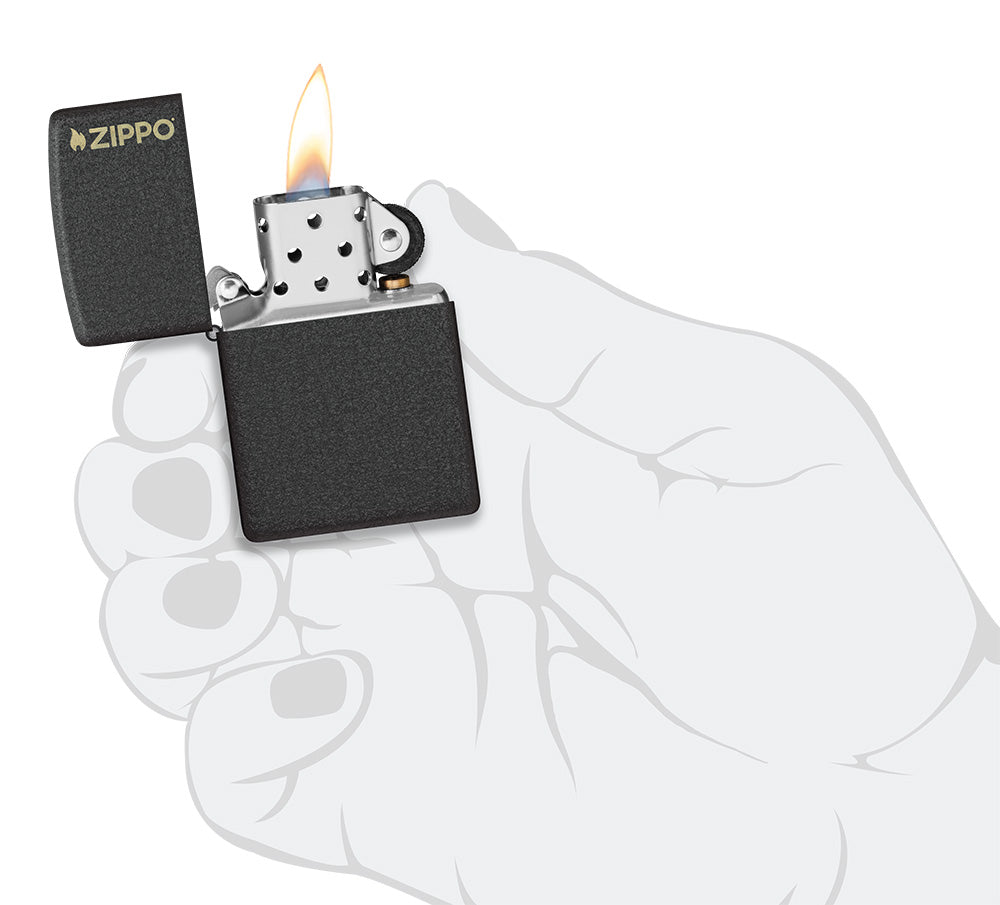 Classic Black Crackle® Zippo Logo