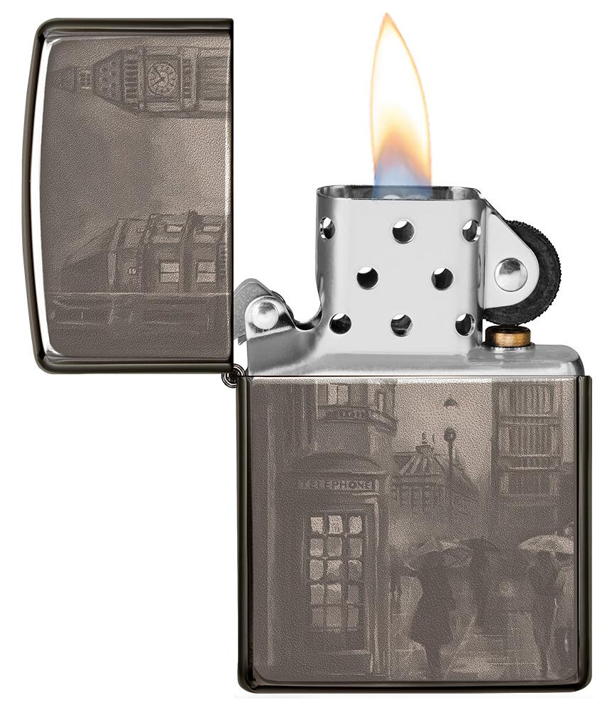 Big Ben 360 Photo Image Black Ice Windproof Lighter