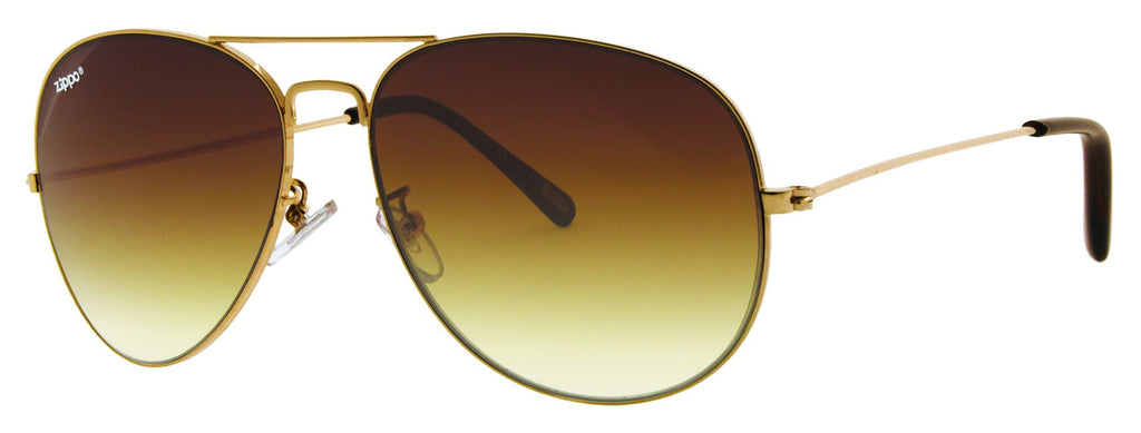 Pilot Metal Angular Frame Gold Sunglasses
