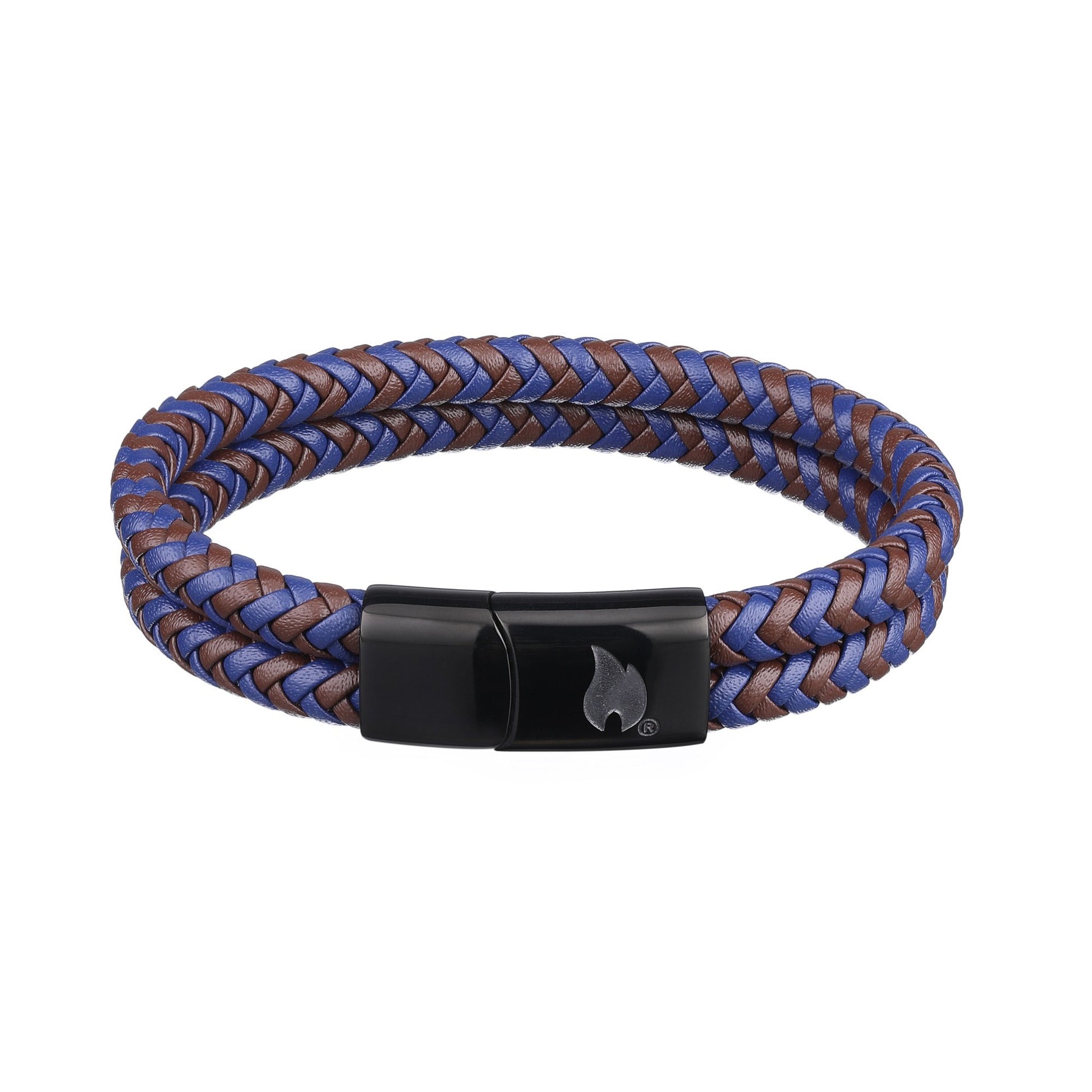 Braided Leather Bracelet Stainless Steel 