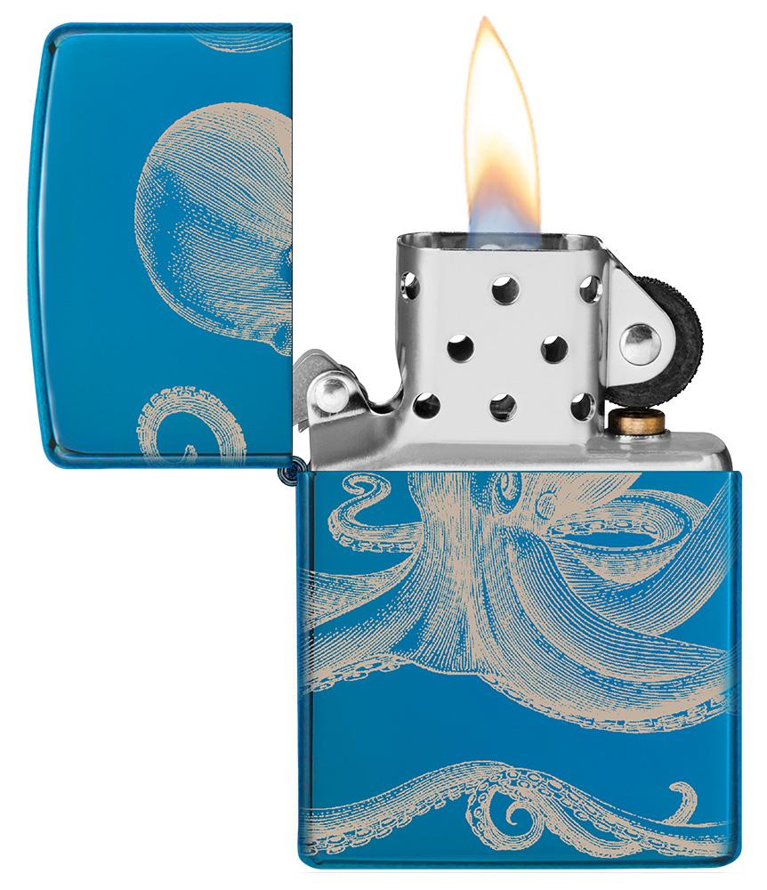 Blue 360° Octopus Design Windproof Lighter