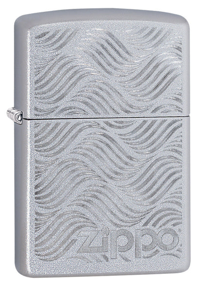 Vue de trois quarts du briquet tempête Zippo Geometric Pattern Design