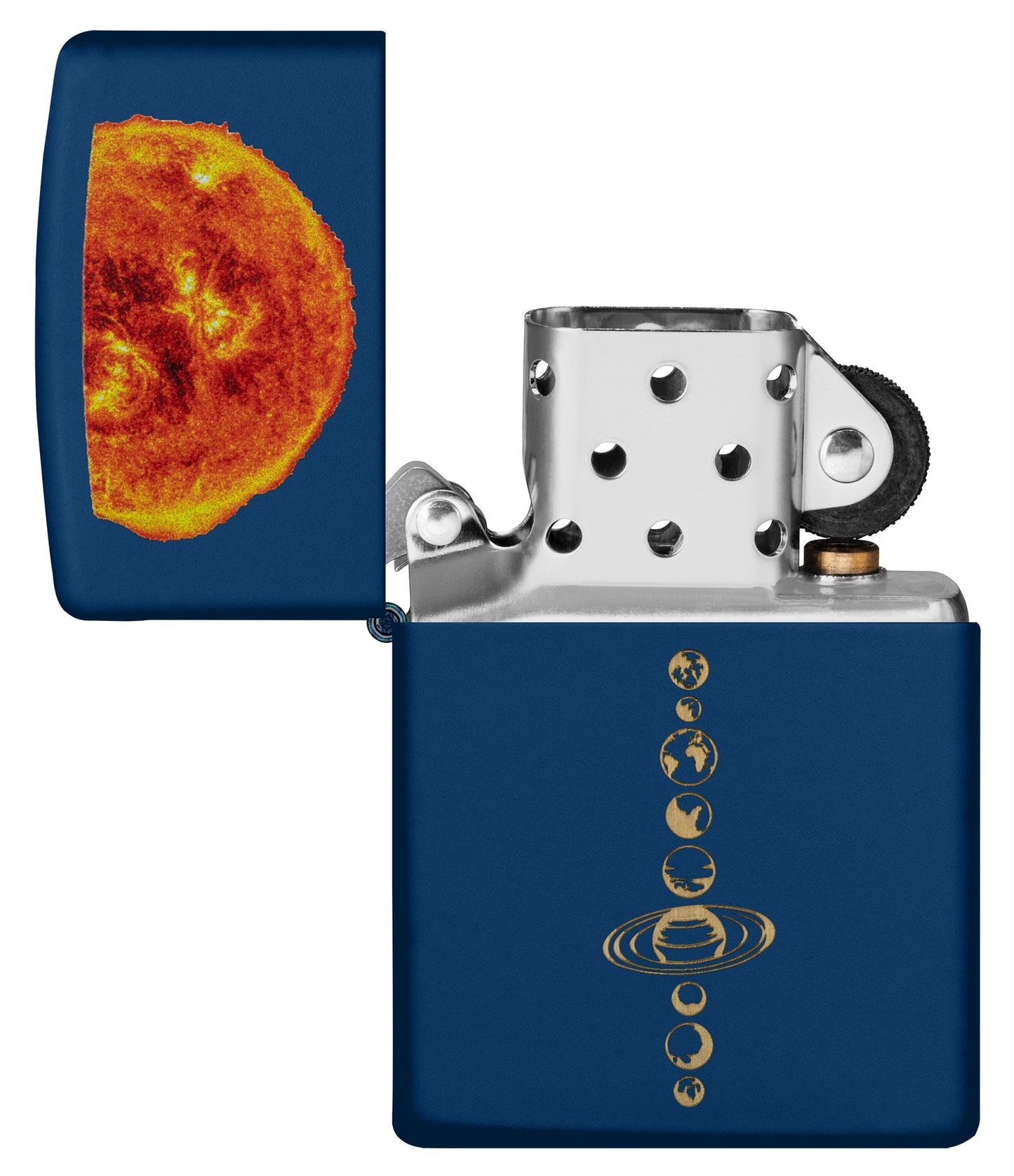 Solar System Navy Matte Colour Image Windproof Lighter