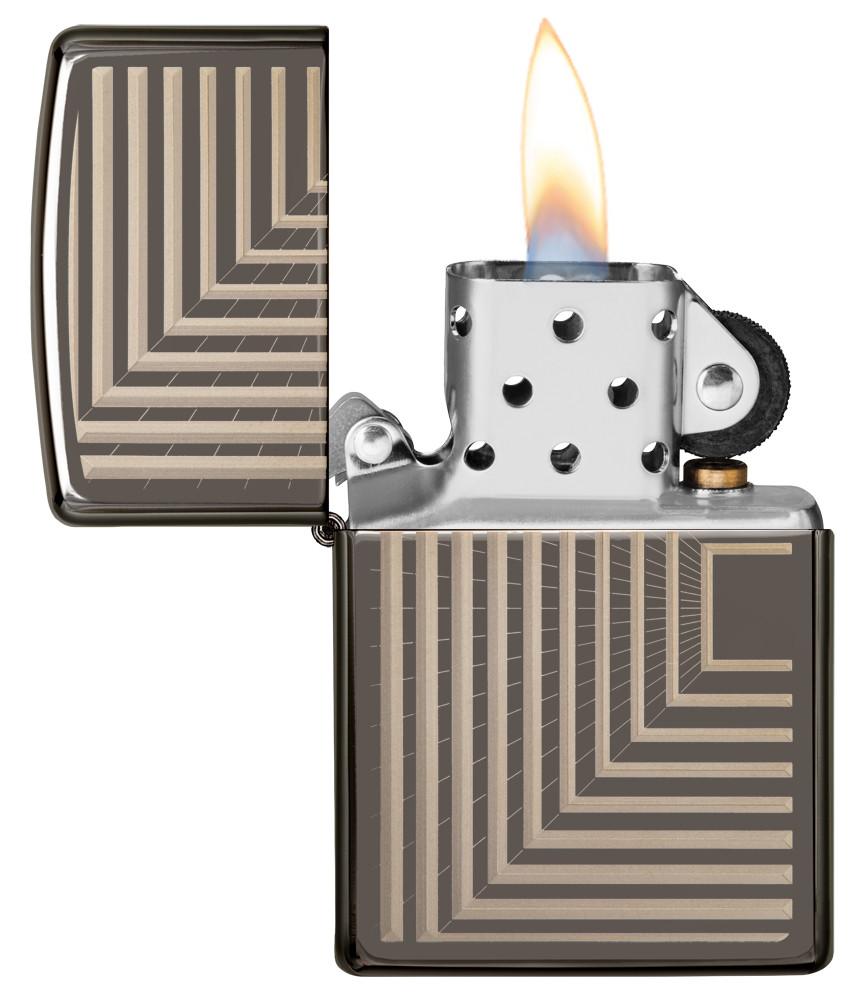 Box Pattern Laser Engrave Windproof Lighter