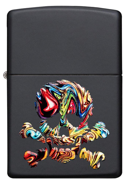 Front of Skull Textured Black Matte windproof lighter