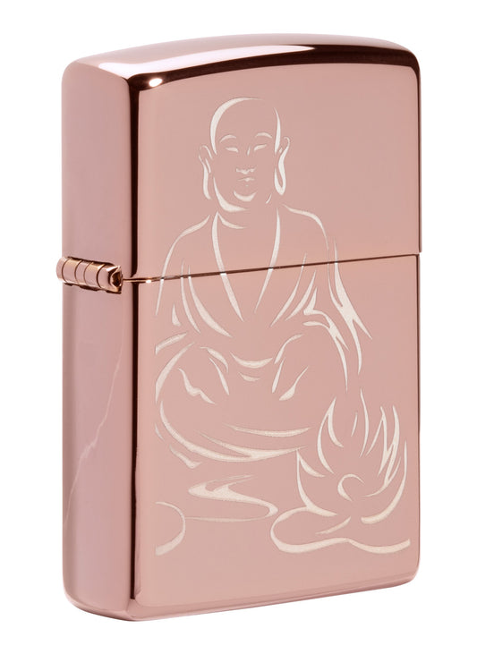 Buddha High Polish Rose Gold Windproof Lighter Online Only