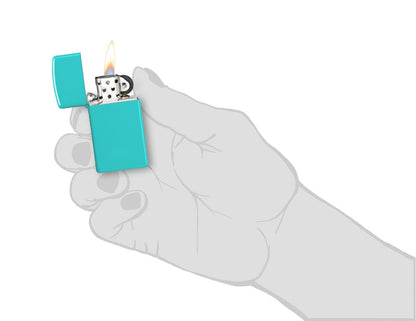 Slim® Flat Turquoise Windproof Lighter Base Model