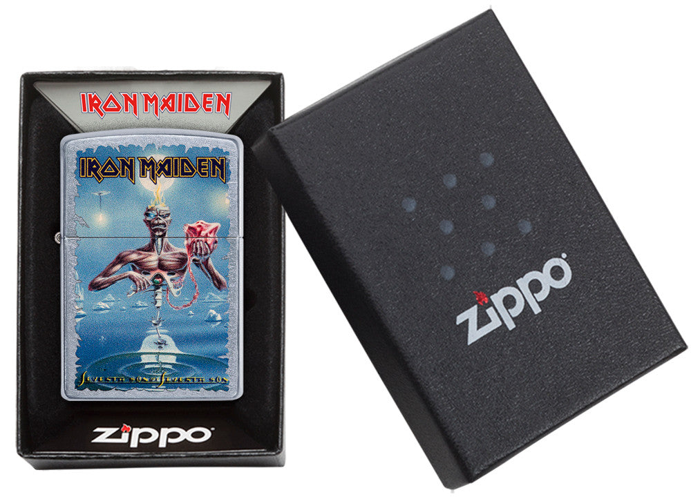 Briquet tempête Zippo Iron Maiden dans sa boîte cadeau