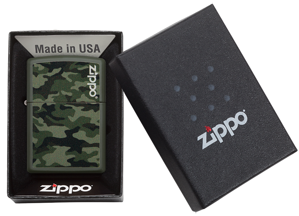 Briquet tempête Zippo Camo and Zippo Design dans sa boîte cadeau