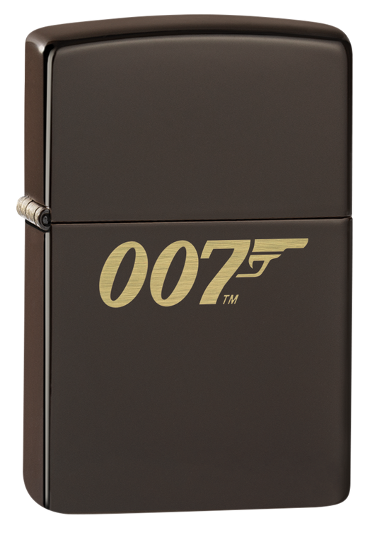 Vue de trois quarts du briquet tempête Zippo James Bond 007™