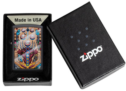 Pinball Black Matte Colour Image Design Windproof Lighter